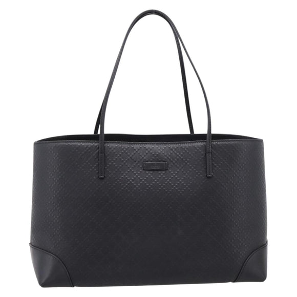 GUCCI Diamante Tote Bag Leather Black Gold 353397 Auth 208621V