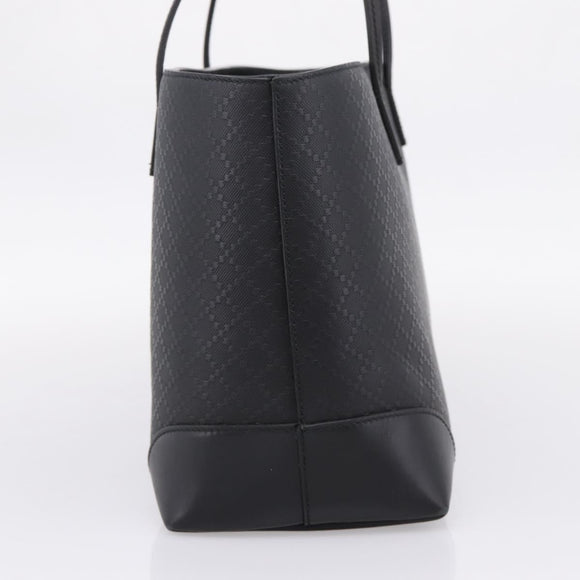 GUCCI Diamante Tote Bag Leather Black Gold 353397 Auth 208621V