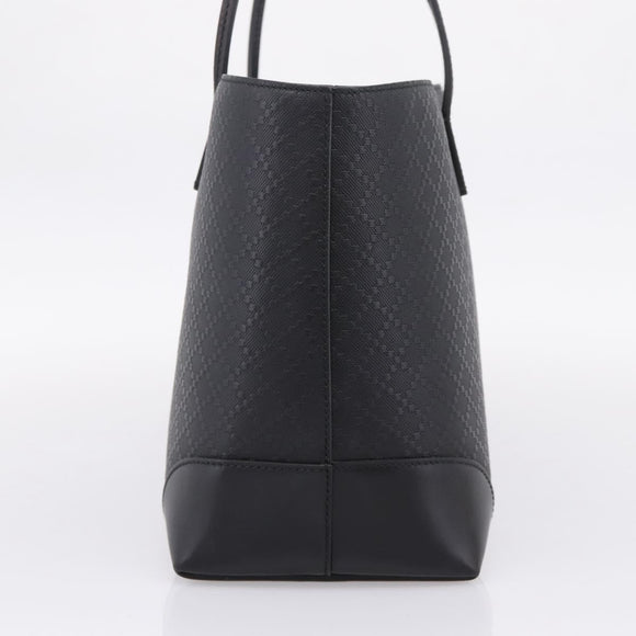 GUCCI Diamante Tote Bag Leather Black Gold 353397 Auth 208621V