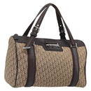 Christian Dior Trotter Canvas Hand Bag Beige Silver Auth 208624V-1
