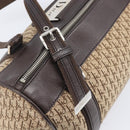 Christian Dior Trotter Canvas Hand Bag Beige Silver Auth 208624V-9