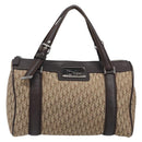 Christian Dior Trotter Canvas Hand Bag Beige Silver Auth 208624V-13
