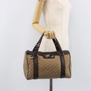 Christian Dior Trotter Canvas Hand Bag Beige Silver Auth 208624V-26