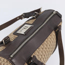 Christian Dior Trotter Canvas Hand Bag Beige Silver Auth 208624V-6