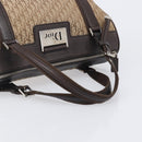 Christian Dior Trotter Canvas Hand Bag Beige Silver Auth 208624V-7
