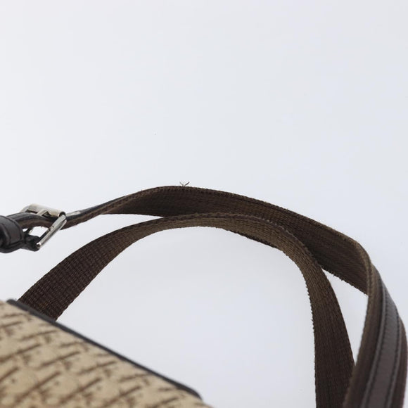 Christian Dior Trotter Canvas Hand Bag Beige Silver Auth 208624V