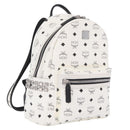 MCM Vicetos Logogram Backpack PVC Leather White Silver Auth 208627-1