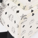 MCM Vicetos Logogram Backpack PVC Leather White Silver Auth 208627-12