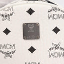 MCM Vicetos Logogram Backpack PVC Leather White Silver Auth 208627-17
