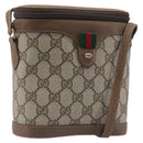 GUCCI GG Supreme Web Sherry Line Shoulder Bag PVC Beige 904 02 070 Auth 208628-1