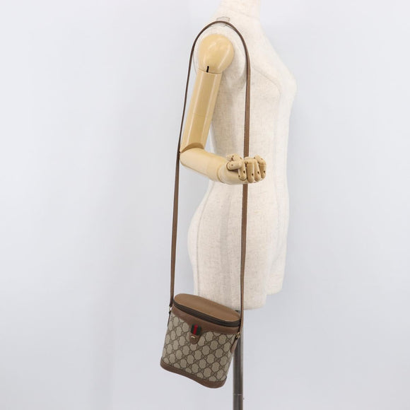 GUCCI GG Supreme Web Sherry Line Shoulder Bag PVC Beige 904 02 070 Auth 208628