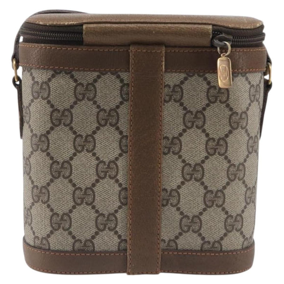 GUCCI GG Supreme Web Sherry Line Shoulder Bag PVC Beige 904 02 070 Auth 208628