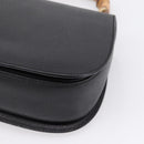 GUCCI Bamboo Hand Bag Leather Black Gold 000 2113 0633 Auth 208629V-15