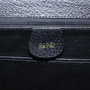 GUCCI Bamboo Hand Bag Leather Black Gold 000 2113 0633 Auth 208629V-19