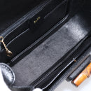 GUCCI Bamboo Hand Bag Leather Black Gold 000 2113 0633 Auth 208629V-10