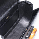 GUCCI Bamboo Hand Bag Leather Black Gold 000 2113 0633 Auth 208629V-20