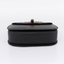 GUCCI Bamboo Hand Bag Leather Black Gold 000 2113 0633 Auth 208629V-5