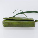 PRADA Shoulder Bag Patent Green Silver Auth 208631-10