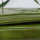 PRADA Shoulder Bag Patent Green Silver Auth 208631-11