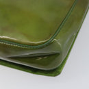 PRADA Shoulder Bag Patent Green Silver Auth 208631-14