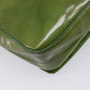 PRADA Shoulder Bag Patent Green Silver Auth 208631-15