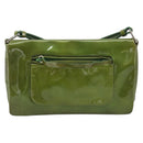 PRADA Shoulder Bag Patent Green Silver Auth 208631-2