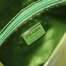 PRADA Shoulder Bag Patent Green Silver Auth 208631-20
