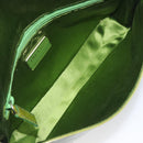 PRADA Shoulder Bag Patent Green Silver Auth 208631-21