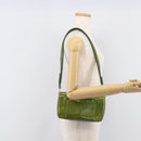 PRADA Shoulder Bag Patent Green Silver Auth 208631-29