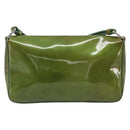 PRADA Shoulder Bag Patent Green Silver Auth 208631-3