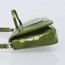 PRADA Shoulder Bag Patent Green Silver Auth 208631-6
