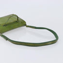 PRADA Shoulder Bag Patent Green Silver Auth 208631-8