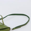 PRADA Shoulder Bag Patent Green Silver Auth 208631-9