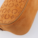 CELINE C Macadam Hand Bag Suede Orange Gold Tone Auth 208638V-13