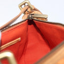 CELINE C Macadam Hand Bag Suede Orange Gold Tone Auth 208638V-18