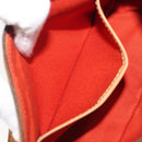 CELINE C Macadam Hand Bag Suede Orange Gold Tone Auth 208638V-20