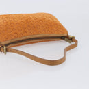 CELINE C Macadam Hand Bag Suede Orange Gold Tone Auth 208638V-7