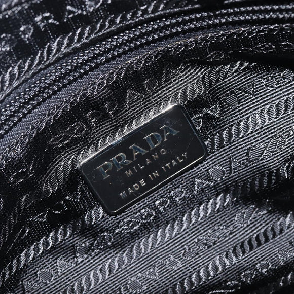 PRADA Shoulder Bag Nylon Black Silver Auth 208639V