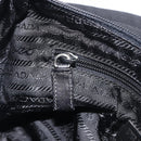 PRADA Shoulder Bag Nylon Black Silver Auth 208639V-22