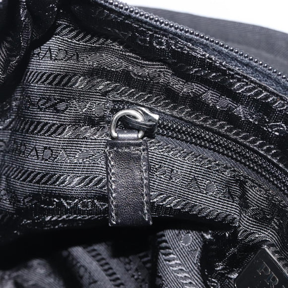 PRADA Shoulder Bag Nylon Black Silver Auth 208639V