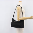 PRADA Shoulder Bag Nylon Black Silver Auth 208639V-28