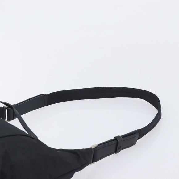PRADA Shoulder Bag Nylon Black Silver Auth 208639V