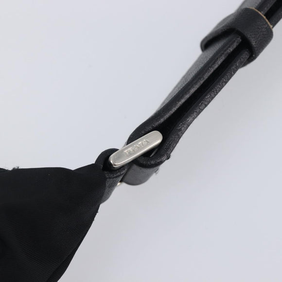 PRADA Shoulder Bag Nylon Black Silver Auth 208639V