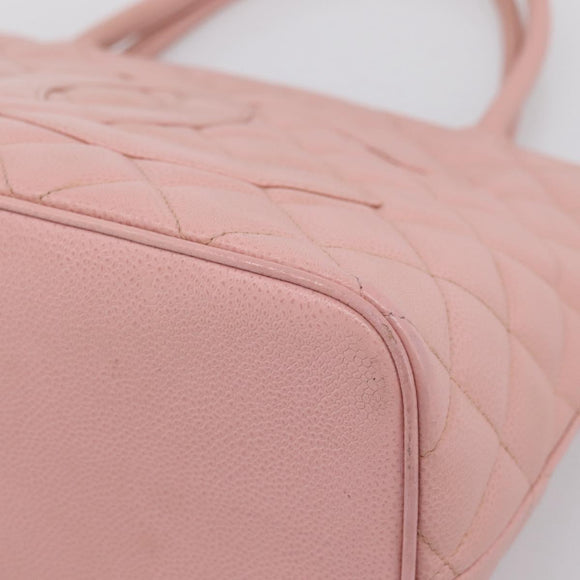 CHANEL Standard Tote Bag Caviar Skin Pink Gold CC Auth 208641V