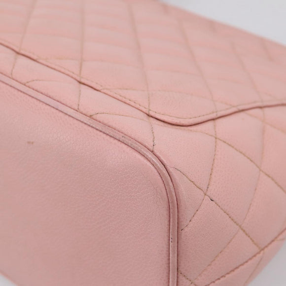 CHANEL Standard Tote Bag Caviar Skin Pink Gold CC Auth 208641V