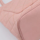 CHANEL Standard Tote Bag Caviar Skin Pink Gold CC Auth 208641V-14