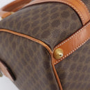 CELINE Macadam Canvas Boston Bag PVC Leather Brown Gold Auth 208642V-11