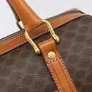 CELINE Macadam Canvas Boston Bag PVC Leather Brown Gold Auth 208642V-15