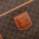 CELINE Macadam Canvas Boston Bag PVC Leather Brown Gold Auth 208642V-16