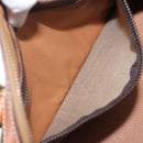 CELINE Macadam Canvas Boston Bag PVC Leather Brown Gold Auth 208642V-23